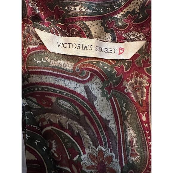 VTG Y2K Victoria's Secret Paisley Button Up Sleep Shirt Night Gown Large - Picture 13 of 15